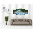 thumbnail image 2 of Wieco Art Peaceful Waterfall-Modern 5 Piece Green Landscape Artwork, 2 of 4