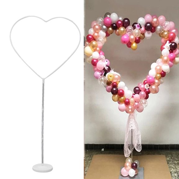 Willstar Heart shape Balloon Column Arch Stand Kit Set with Stand Base and Balloon Sticks, Balloon Arch Frame Column Holder for Wedding Birthday Baby Shower Party Decoration Supplies