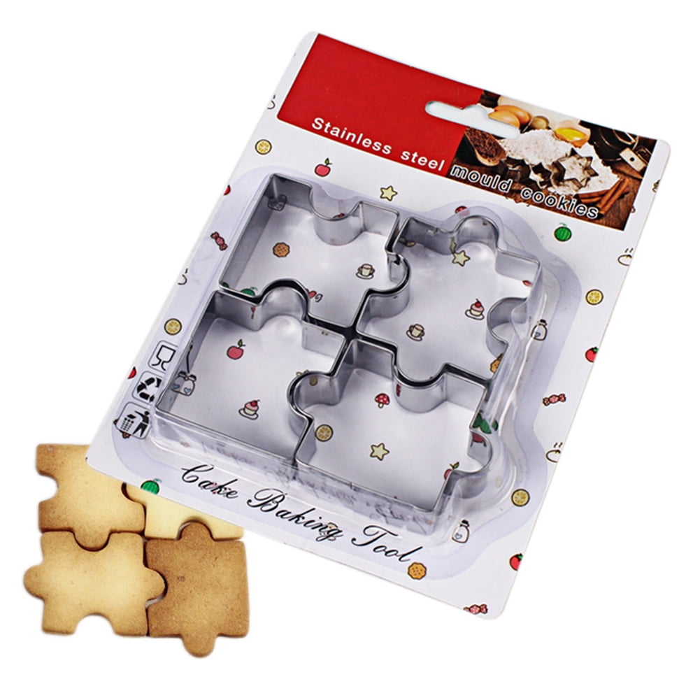 1X Stainless Steel Puzzle Shape Fondant Cookie Mold Cutter Cake Decor Tool Xmas
