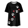 thumbnail image 3 of Otvok Women Round Neck Print Tee Fashion Comfortable Female Blouses Tops, 3 of 6