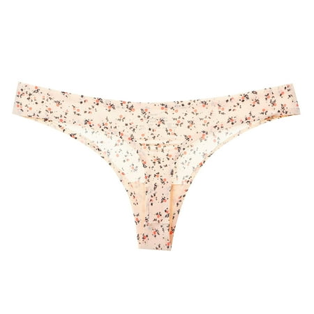 Audhol Cotton Thongs for Women! Womens Underwear Cotton Bikini Panties Lace Soft Hipster Panty Ladies Stretch Full Briefs Underwear Women Pack Beige 2XL
