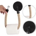 thumbnail image 2 of Wall-mounted rope toilet paper holder, toilet paper roll holder, wall-mounted toilet paper dispenser, vintage wood, metal and hemp rope, 2 of 4