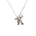 thumbnail image 2 of Delight Jewelry Silvertone Toucan - Love and Lock Charm Necklace, 18"+1", 2 of 4