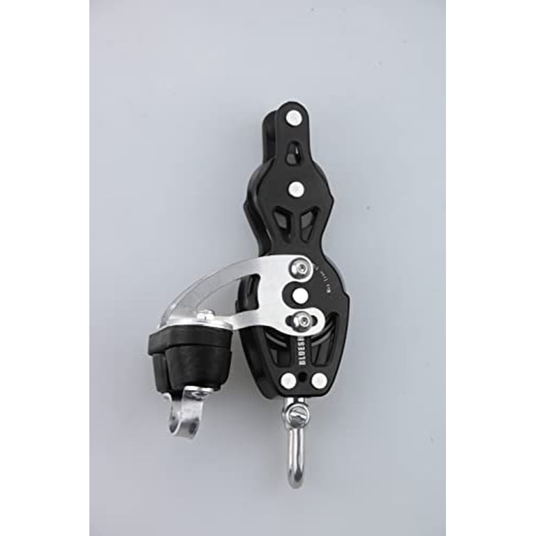 Blue Shark 2260 38mm Aluminum Sailing Block - Single Swivel Fiddle Becket, 1/4" Line, SWL 900 Lbs - For Sheets & Control Lines