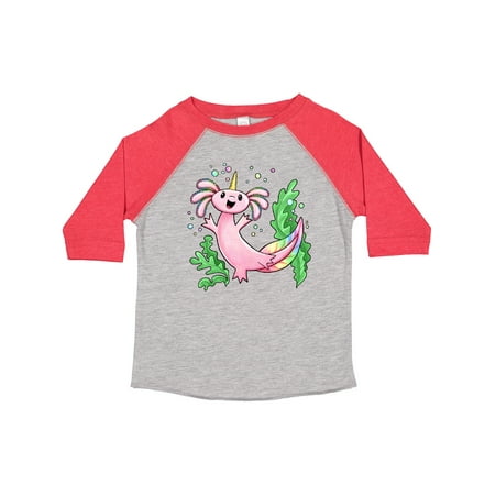 

Inktastic Axolotl Unicorn with Rainbow Tail Bubbles and Seaweed. Boys or Girls Toddler T-Shirt