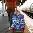 thumbnail image 3 of Stretch Luggage Cover XL(29-32in)– Elastic Travel Suitcase Protector with Handle Openings & Bottom Closure, Washable Polyester Spandex Suitcases Cover, Abstract Geometry Print, 3 of 5