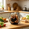 thumbnail image 2 of Rustic Vintage Chicken Wire Egg Basket With Handle for Egg Holder Fruit And Kitchen Living Room Home Farmhouse Rooster Decor Black, 2 of 6