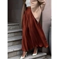 thumbnail image 5 of Women'S A-Line Long Maxi Swing Pleated Skirt Orange L, 5 of 8