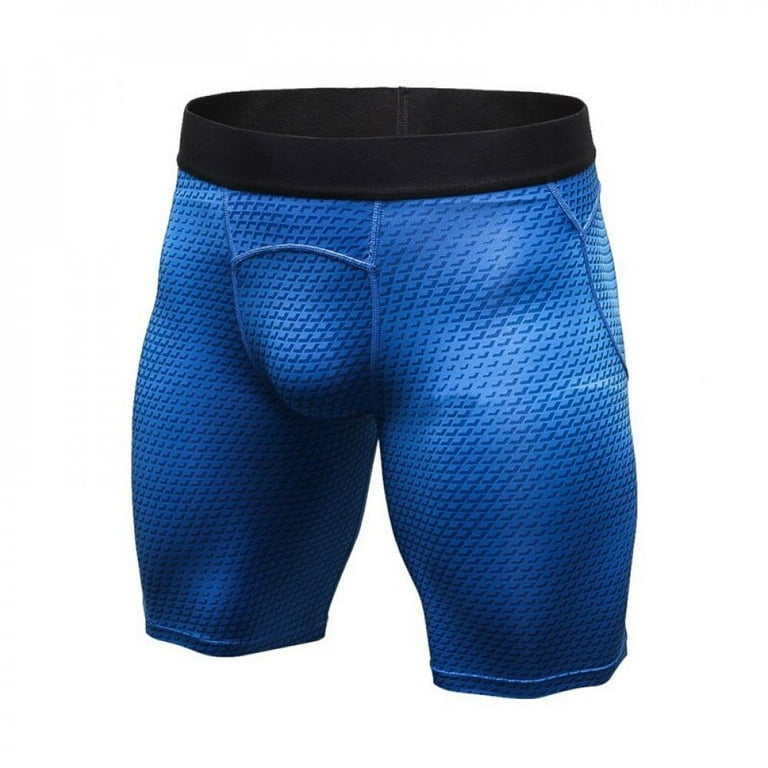 Clearance Sale Compression Shorts for Men Mens Underwear Spandex Shorts Workout Running Blue L
