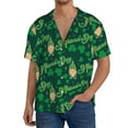 thumbnail image 3 of KLL St Patrick's Day9 Print Men's Shirt Short Sleeve Button Down Summer Cuba Beach Shirts- Medium, 3 of 7