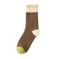 thumbnail image 2 of Cotton Socks New Unisex Mid-Calf Socks Breathable Comfortable and Warm Sports Socks Brown Free Size, 2 of 3