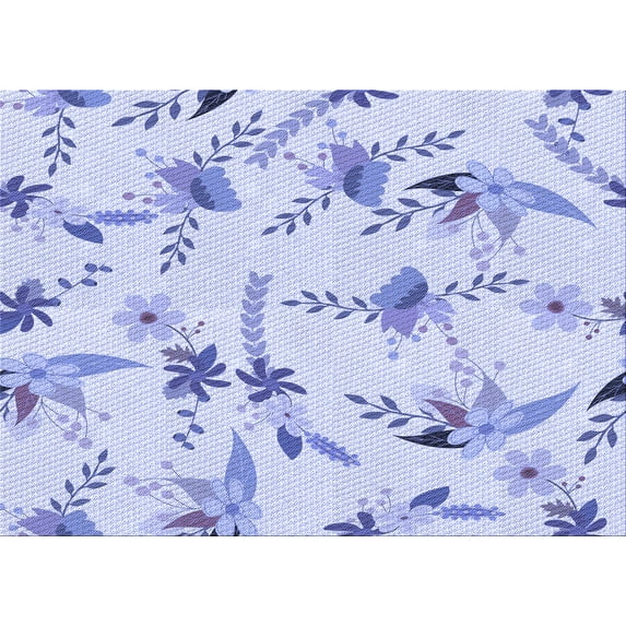 Ahgly Company Indoor Rectangle Patterned Lavender Blue Area Rugs, 8' x 12'