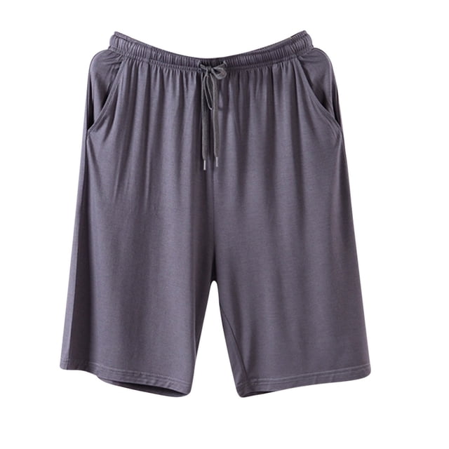 Pantalones de pijama de color liso para hombre con cinco piezas de largo, ropa de casa fina para hombre, pantalones cortos de pijama, pijamas para hombre