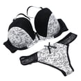 thumbnail image 1 of Bras for Women, Ladies Lace Printed Color Blocked Oversized Gathered Breathable Lingerie Set, 1 of 3