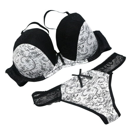 Lisbinx Nursing Bras Ladies  Lace Printed Color Blocked Oversized Gathered Breathable Lingerie Set Todays Daily Deals