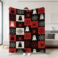 thumbnail image 4 of Aoznliie Halloween Blanket, Helloween Decor Plaid Throw Blanket with Ghost Bat Pumpkin Print, Soft Warm Fall Blanket for Couch Bed,40×28 in, 4 of 9