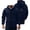 🔥 Navy, variant on Sentmoon Coats Coat Men's Fleece Hooded Jacket Solid Color Thickened Warm Multi-Pocket Workwear Coat for Everyday Wear and Casual Outfits Gray XXXL