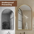 thumbnail image 3 of Gianna 26"x38" Arched Wall Mirror, Modern Aluminum Frame Decorative Mirror for Bathroom, Bedroom, Living Room, or Entryway, Gold, 3 of 5