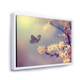 thumbnail image 3 of Designart 'Ancient Butterfly Flying To A White Flower' Traditional Framed Canvas Wall Art Print, 3 of 5