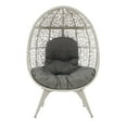 thumbnail image 6 of Linon Kipling Modern Oval Indoor Outdoor Rattan Egg Chair, Gray, 6 of 9