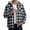 Black, variant on Mens Winter Jacket Plaid Fleece Sherpa Lined Hooded Insulated Jackets Coats Button Up Thick Thermal Hoodie Loose Fit Outdoor Long Sleeve Jacket Navy XL