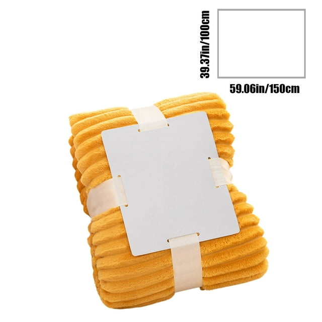 Oversized Cooling Quilt Wave Design Temperature Regulating 79x59in Double Layer Blanket Yellow