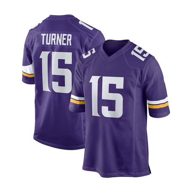 Minnesota Vikings 15# Turner Purple New Player Name Classic Commemorative Star Collection Embroidered Edition Jersey-M