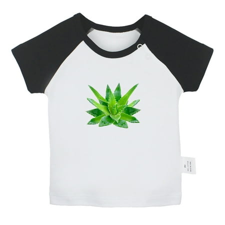 

Nature Pattern Aloe Vera T shirt For Baby Newborn Babies T-shirts Infant Tops 0-24M Kids Graphic Tees Clothing (Short Black Raglan T-shirt 12-18 Months)