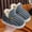 X-Grey164, variant on YMNXA Big Boys Girls Fuzzy Slippers Solid Color Soft Sole Non Slip Plush Thickened Warm Comfortable Shoes For Indoor Wear Grey 18-24 Months