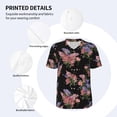 thumbnail image 3 of Lsque Bouquet Pattern Mens Polo Golf Shirts Funny Graphics Shorts Sleeve Button Shirts Baseball T-shirt-Large, 3 of 7