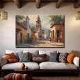 thumbnail image 2 of Lienzo Decorativo de Pared: Callejón de Pueblo Mexicano Antiguo con Iglesia y Carretas, Arte Paisajístico Vintage, Decoración para Hogar, Oficina y Espacios con Estilo Retro, 2 of 5