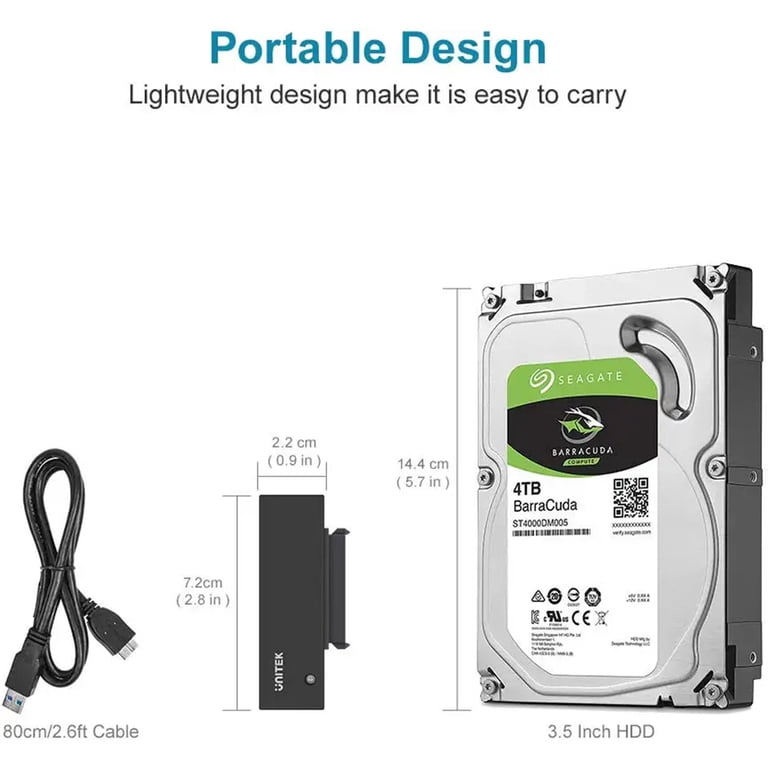 Cavo USB 3.0 A SATA Per HDD/SSD - Adattatore Con Alimentatore 12V Per Dischi 2,5 E 3,5 Pollici - Foto 4