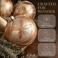 thumbnail image 5 of Aurorax Shatterproof Christmas Ball Ornaments,6 Pcs Christmas Tree Ornaments Balls Sets,Handmade Yellow Golden Floral Plastic Holiday Ornament Set for Home Decor, 5 of 7