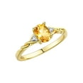 thumbnail image 5 of RYLOS Rings for Women 14K Gold Plated Silver Classic Style Birthstone Ring 7X5MM Oval Gemstone & Diamonds November Citrine Jewelry for Women Size 5, 5 of 7