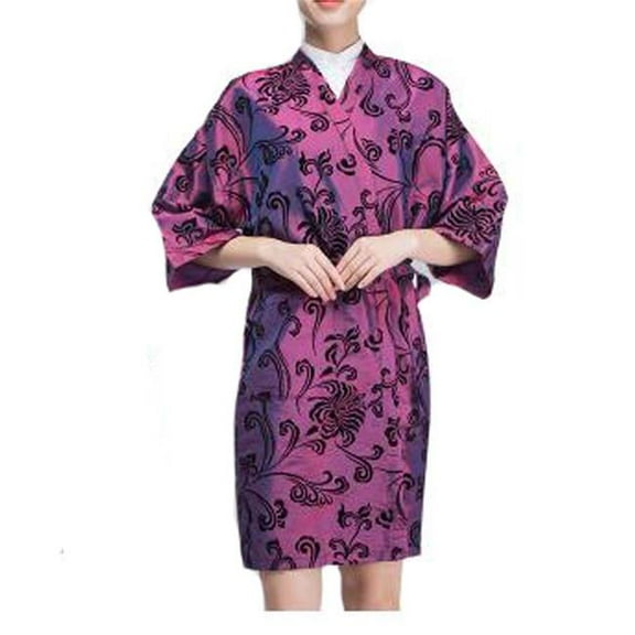 Panda Superstore  Gown Upscale Robes Beauty Salon Smock for Clients - Purple
