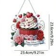 thumbnail image 4 of JASGARDE Valentine's Day DIY Acrylic Diamond Art Painting Kits, Special Shaped Rhinestone, 5D Diamond Art Window Pendants Home Garden Wall Hanging Kits Hanging Ornament, Double Sided, Rose Ice Cream, 4 of 6