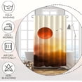 thumbnail image 4 of Sunset Sunrise Bathroom Curtain Decor with Hooks Watercolour Forest Birds Mountains Scenery Landscape Bathroom Shower Curtain Set 36x72 Inches Decorative Bathroom Shower Decor Accessory Set, 4 of 6