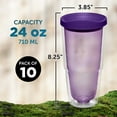 thumbnail image 5 of 10 Acrylic Tumblers Set, 24 oz. - Double Wall, Color Matching Cap - Purple, 5 of 5