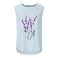 thumbnail image 4 of USSUMA T-Shirts for Women Trendy Embroidered Graphic Women's Shirts and Blouses Sleeveless Women Tops Dressy Casual Summer Loose Cotton Linen Tank Top Round Neck Plus Tunics Beach, 4 of 8