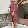 thumbnail image 5 of Xmarks Womens 2024 Spring Summer Vintage High Waisted Flowy Slit Midi Maxi Skirts Casual Lightweight Comfy Boho Floral Beach Skirt, 5 of 9