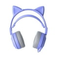 Cat Ear Gaming Headset Purple, 3.5mm Mic Noise Cancelling And Audio