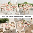 thumbnail image 7 of Floral Design Round Tablecloth with Elastic Hem, Durable Water-Resistant Polyester for 44-52 Inch Tables, Perfect for Garden or Dining Rooms, 7 of 7