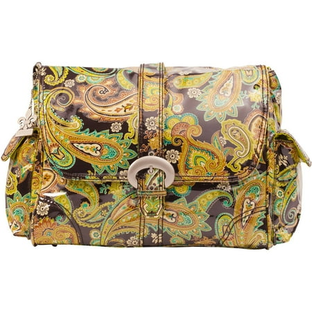 Kalencom Messenger Buckle Diaper Bag, Multi Paisley, Pistachio