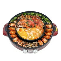 ChicHomey NEW Electric Shabu Pot Hot Pot Soup Pot Barbecue Grill Non Stick Teppanyaki Pot
