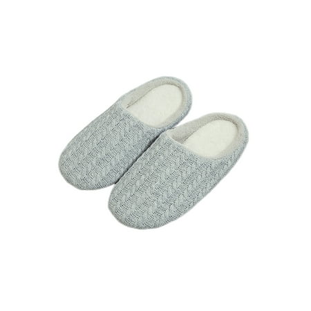 

Woobling Womens Lightweight Home Shoe Plush Lining Clog Slipper Bedroom Fuzzy House Shoes Light Grey 10.5-11