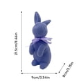 thumbnail image 3 of Easter Bunny Decorations Flocking Bunny Statue Miniature Rabbit Figurine Housewarming Gift Rabbit Desktop Ornament For Easter Home Desktop Table Decor - Yellow 8.5"X3.5"X3.1", 3 of 6