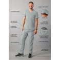 thumbnail image 3 of Adar Addition Go-Basic Scrub Set For Men - Classic V-Neck Scrub Top & Cargo Scrub Pants - A9300 - Silver Gray - XXS, 3 of 7