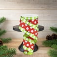 thumbnail image 3 of 2.5" Striped Edge Polka Dot Ribbon: Red, Lime  White (10 Yards), 3 of 4