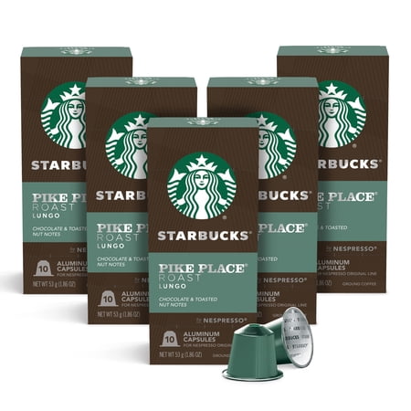Starbucks By Nespresso Original Line, Pike Place, Medium Roast Coffee, 50-Count Espresso Pods Packaging May Vary
