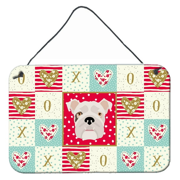 Carolines Treasures CK5197DS812 English Bulldog Love Wall or Door Hanging Prints 8x12 multicolor